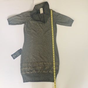 Bebe black/gold shimmer metallic dress sz medium